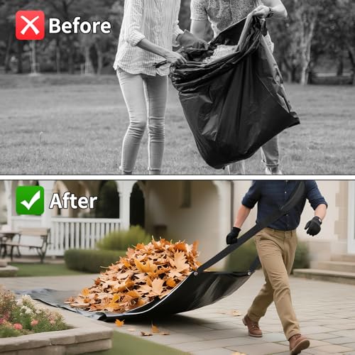 10.2 ft Heavy-Duty Leaf Tarp Pulling Strap with Padded Shoulder Support