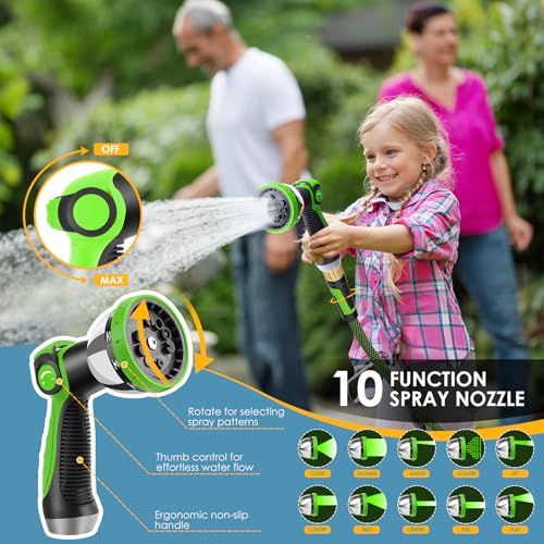 Non-Expandable Garden Hose 75 ft, Lightweight Flexible Anti-Kink - color: Green, size: 75ft