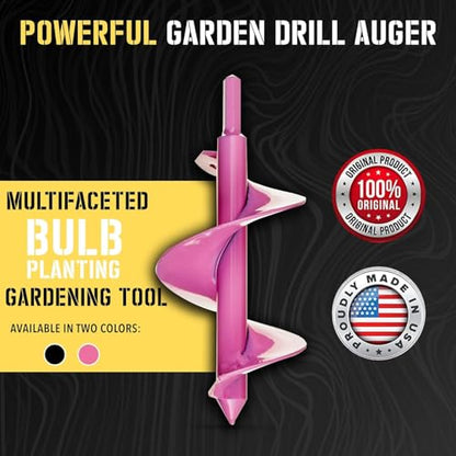 Power Planter 307PNK 3 x 7 in. Bulb Planting Auger & Bedding Plant Tool Pink - color: Pink