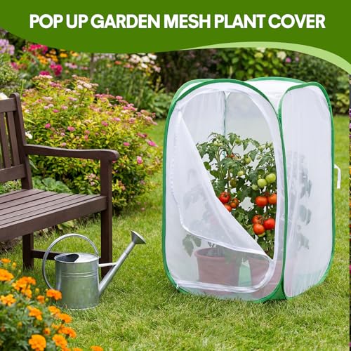 Gilprop 2 Pack Mesh Plant Covers 24 x 24 x 36 Inch Tomato Crop Netting Cage - size: 24 x 24 x 36 Inch