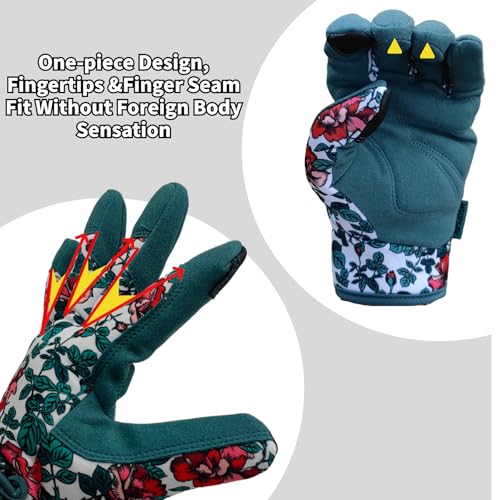 Cute Pattern Gardening Gloves,Thornproof Garden Glove,Gardener Gift - color: 1 Pair Per Pack-lake Blue-florals, size: Medium