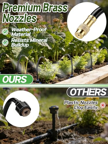 49ft Drip Irrigation System Kit for Raised Bed Plants Lawn