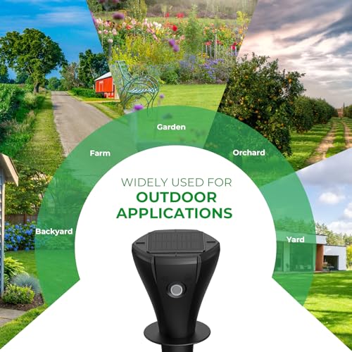 Solar Powered Mole Repellent for Lawns, 8 Pack Ultrasonic Vole Repeller Outdoor, IP 65 Waterproof Outdoor Ultrasonic Mole Deterrent Get Rid of Gopher Vole Skunk Groundhog in Garden Yard