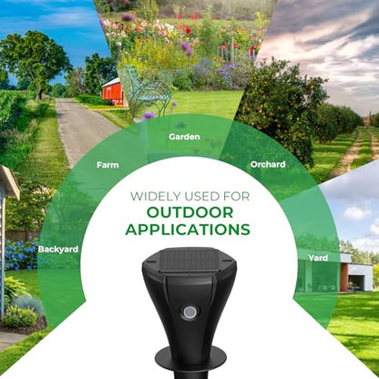 Solar Powered Mole Repellent for Lawns, 8 Pack Ultrasonic Vole Repeller Outdoor, IP 65 Waterproof Outdoor Ultrasonic Mole Deterrent Get Rid of Gopher Vole Skunk Groundhog in Garden Yard