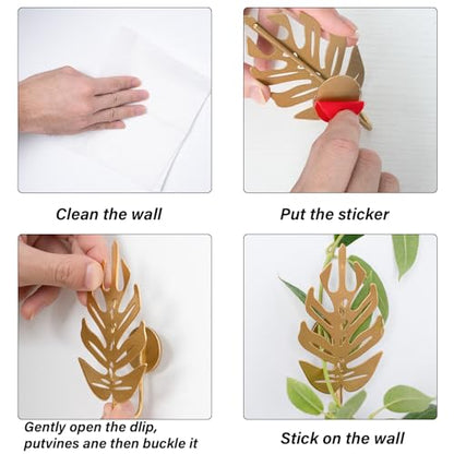 15 Pack Money Plant Hooks for Wall - Indoor Pothos Plant Support - color: Gold