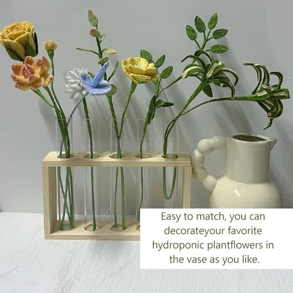 8 Pcs Test Tubes for Plant 6 x 1.2 Inch Plant Propagation Tube, Glass Test Tubes for Scientific Experiments, Round Bottom Test Tube for Hydroponic Plants, Home Office Wall Decor - size: 6x1.2 Inch