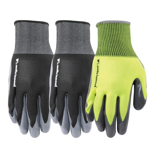Wells Lamont Men's Smooth Nitrile Coated Grip Work Gloves, 3-Pack, Large - size: Large (Pack of 3)