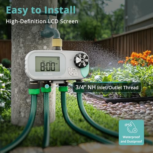 QUOBAS Sprinkler Timer for Garden Hose, Programmable Brass Water Timer - size: Sprinkler Timer 4 zone