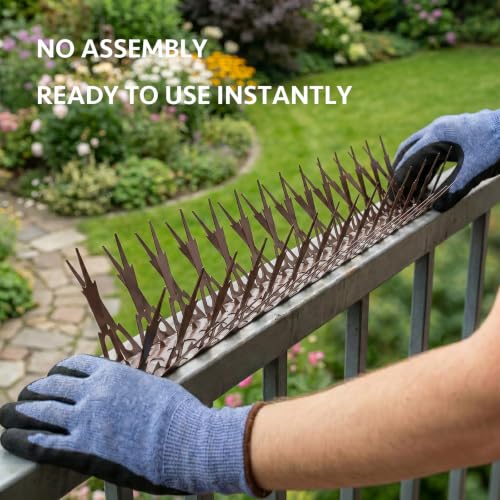 OFFO Bird Spikes for Outside, 304 Stainless Steel, 5 Pack 5 Ft, Brown - color: Brown