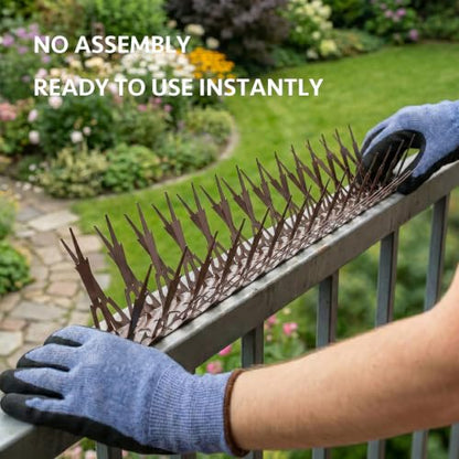 OFFO Bird Spikes for Outside, 304 Stainless Steel, 5 Pack 5 Ft, Brown - color: Brown