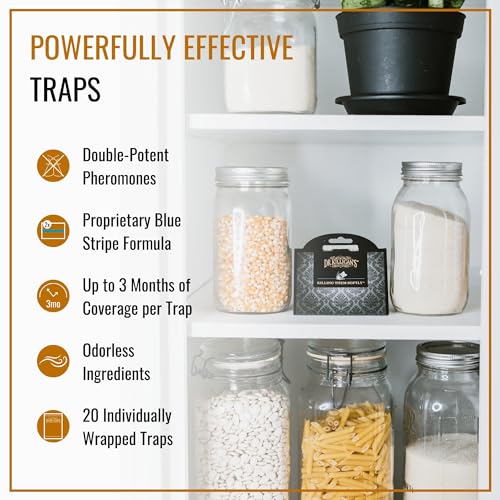 Dr. Killigan's Pantry Moth Traps with Pheromones Prime, 20 Pack, Black - color: Black