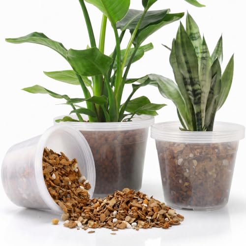 12/10/8 Inch Clear Nursery Pots with Drainage Holes, 12 Pack Flexible Large Plant Pots for Plants, Plastic Clear Pots for Seedling, Shrubs, Herbs, Flowers, Vegetables - size: 8/10/12 Inch