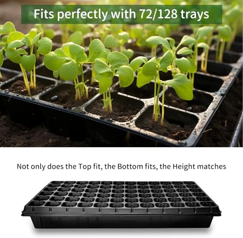RooTrimmer 10 Pack 1020 Seed Starter Trays and 10 Pcs 72 Cell Plug Trays, Thick Durable Seedling Plastic Nursery Tray for TD538 1020 Tray Germination (10 Sets) - size: 72 Cells-shallow