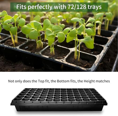 RooTrimmer 10 Pack 1020 Seed Starter Trays and 10 Pcs 72 Cell Plug Trays, Thick Durable Seedling Plastic Nursery Tray for TD538 1020 Tray Germination (10 Sets) - size: 72 Cells-shallow