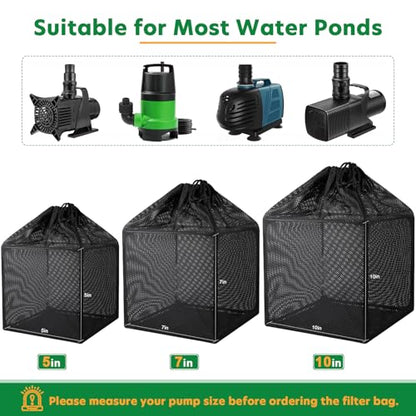 Pond Filter Bag, Pump Barrier Bag - size: 10 inch