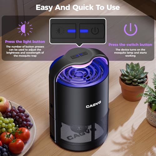 Fruit Fly Traps for Indoors, Indoor Fly Trap with Adjust Lighting, Black - color: black&blue