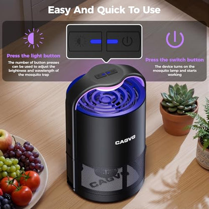 Fruit Fly Traps for Indoors, Indoor Fly Trap with Adjust Lighting, Black - color: black&blue