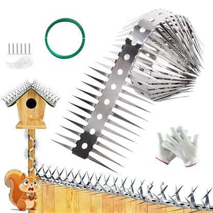 Anti-Climb Spikes for Raccoon & Bird Protection - Heavy-Duty Stainless Steel Barrier Nails for Fence, Roof, Trees | Outdoor Animal Climb Prevention (1PCS) - color: 1PCS