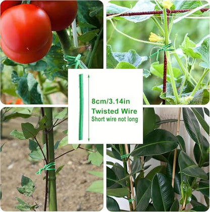 15Sets Garden Stakes Set 48PCS with Fiberglass Plant Stakes Sticks Supports and Accessories, DIY 4ft 5ft 6ft 7ft Tomato Stakes for Tomato,Vegetables, Pepper, Indoor Outdoor Spring Plants