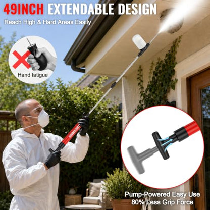 Diatomaceous Earth Duster, Up to 4 FT Telescopic Powder Duster Applicator - color: Red