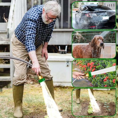 Metal Short Garden Hose 3 ft, Stainless Steel Hose Leader, Small Water Hose Extension, Lightweight Hose Extender for Outdoor (3FT) - size: 3 Feet
