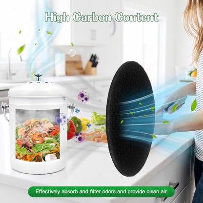 10 Pack Compost Bin Filters for Kitchen Countertop Activated Charcoal Refills, 6.7 Inch Round