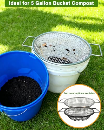 Soil Sifter for Gardening - Dirt Sifter for Rocks, Garden Compost Sifter - color: Silver