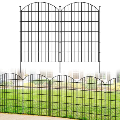 Metal Garden Fence 42 in x 23.3 ft, Tall Outdoor Dog Fence Panel for Yard - size: 42"Hx23.3ft (10Panels)