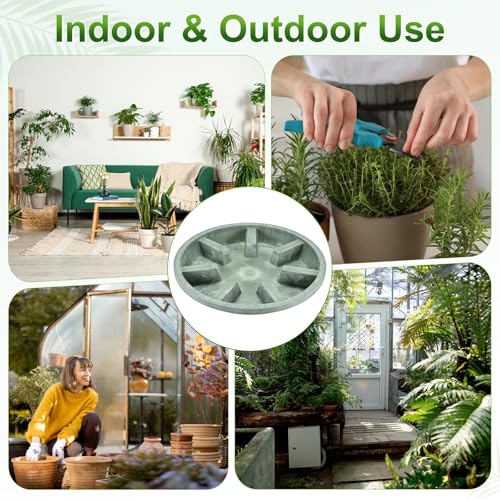 M METERXITY 2-Pack Plant Saucer, 10.04 Inch/25.5 cm Plastic Plant Trays Thicker for Pots/Indoor/Outdoor/Water Drainage and Protection, Flowerpot Drip Tray [Green Veins] - color: Green Veins