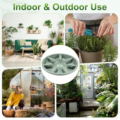 M METERXITY 2-Pack Plant Saucer, 10.04 Inch/25.5 cm Plastic Plant Trays Thicker for Pots/Indoor/Outdoor/Water Drainage and Protection, Flowerpot Drip Tray [Green Veins] - color: Green Veins