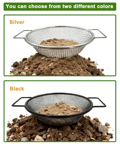 Soil Sifter for Gardening - Dirt Sifter for Rocks, Garden Compost Sifter - color: Silver