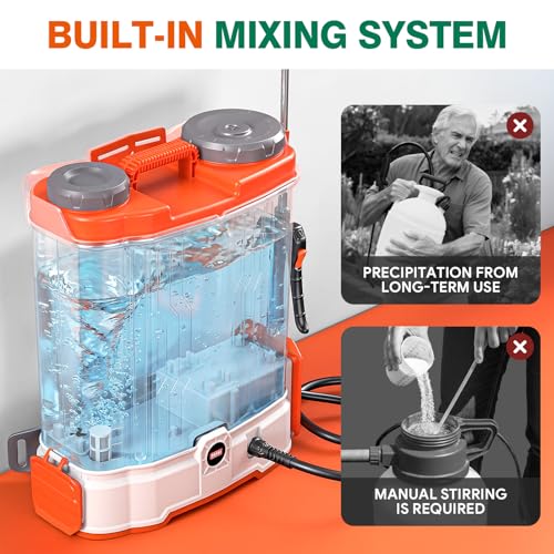 Battery Powered Backpack Sprayer 5.3 Gallon for Lawn, Garden, Yard - size: 5.3GAL
