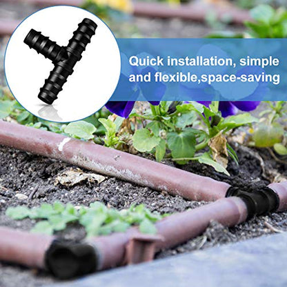 Maitys 8 Pcs 1/2 Inch Drip Irrigation Fittings Soaker Hose Repair Kit, Tee - style: Tee