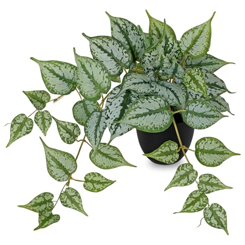 Villa Como 17.7" Artificial Plants Indoor Home Decor Faux Ivy Plant - color: #Green Mix White Ivy Plant