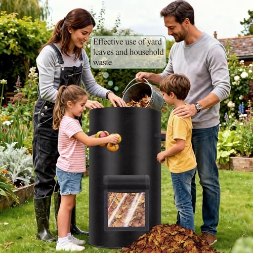 34 Gallon Compost Bins Outdoor with Observation Windows