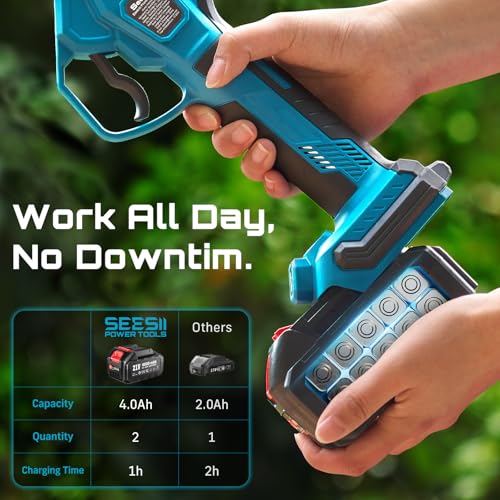 SEESII 2-in-1 Pole Pruning Shears with Battery Charger