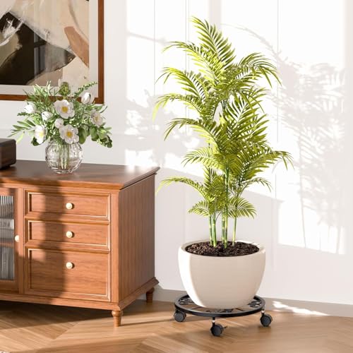 2-Pack Plant Caddy with Wheels, 360° Lockable Plant Stand with Wheels. - size: 2 Pack