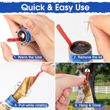 40 Pack Fly Strips Indoor Hanging Fruit Fly Trap Outdoor Sticky - size: 40 pack