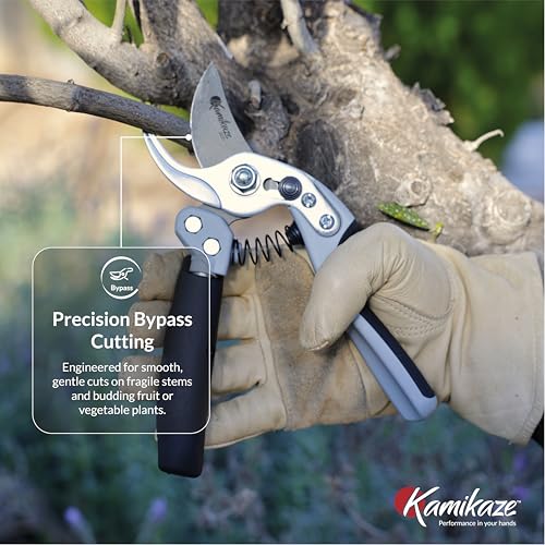 Heavy-Duty Professional Pruning Shears for Gardening, Featuring Ergonomic Rotating Handle to Reduce Hand Fatigue, SK5 High-Carbon Steel Blade, Cuts Branches Up to 0.8 Inch, Garden Clippers Shears - style: Medium Rotating Handle Bypass