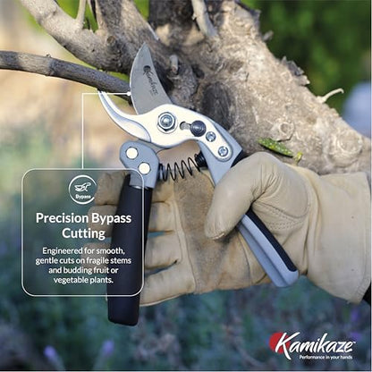 Heavy-Duty Professional Pruning Shears for Gardening, Featuring Ergonomic Rotating Handle to Reduce Hand Fatigue, SK5 High-Carbon Steel Blade, Cuts Branches Up to 0.8 Inch, Garden Clippers Shears - style: Medium Rotating Handle Bypass