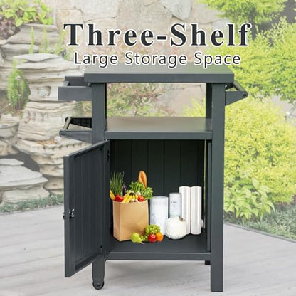 Patio Storage Box Outdoor Storage Cabinet - color: Grey - 29.92 X 20.31 X 35.51 Inch