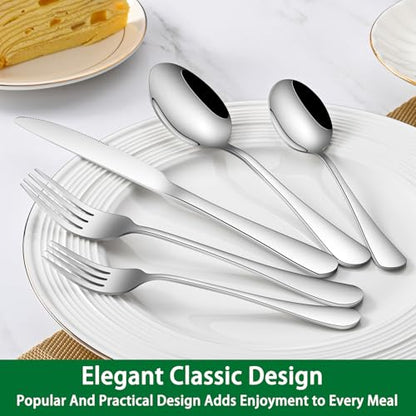 DEHOV 6.7 Inch Stainless Steel Silverware Dessert & Salad Forks Set of 8 - color: Silver112
