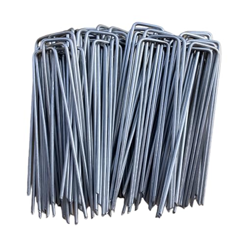 6 Inches Heavy Duty Galvanized Steel Garden Stakes Staples Securing Pegs for Securing Weed Fabric Landscape Fabric Netting Ground Sheets and Fleece, Christmas Decoration, Accessories (10)