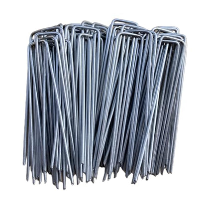 6 Inches Heavy Duty Galvanized Steel Garden Stakes Staples Securing Pegs for Securing Weed Fabric Landscape Fabric Netting Ground Sheets and Fleece, Christmas Decoration, Accessories (10)