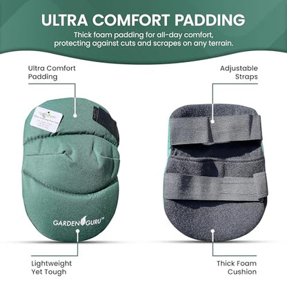 Garden Guru Cushioned Gardening Knee Pads with Adjustable Straps - Soft Inner Liner, Ultra Comfort Padding, Garden Kneelers for Yard Work, Cleaning, Household Chores, Roofing, and More 1 Pack - size: 1 Pack, style: Ultra Soft Cushion