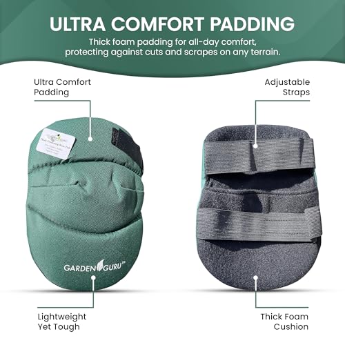 Garden Guru Cushioned Gardening Knee Pads with Adjustable Straps - Soft Inner Liner, Ultra Comfort Padding, Garden Kneelers for Yard Work, Cleaning, Household Chores, Roofing, and More (4 Pack) - size: 4 Pack, style: Ultra Soft Cushion