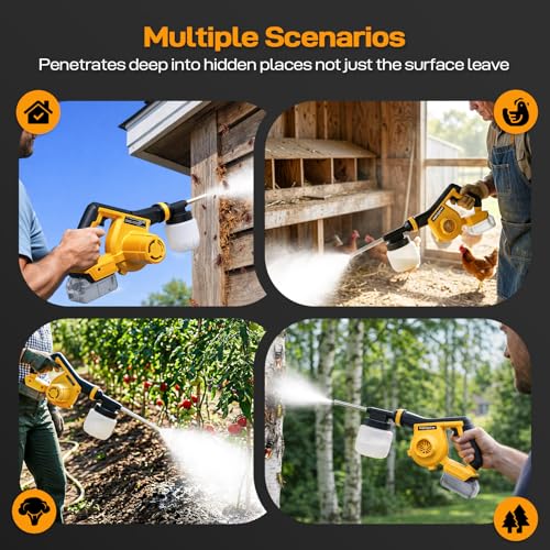Electric Diatomaceous Earth Duster Compatible for DeWalt 20V/60V Battery - color: Yellow