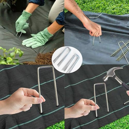 Landscape Staples 8 inch Ground Staples 8 Gauge for Lawn, 16Pack - size: 8 Inch