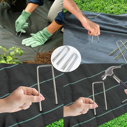 Landscape Staples 6 inch Ground Staples 8 Gauge for Garden,16Pack - size: 6 Inch
