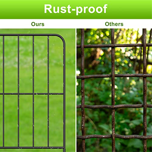 PINPON 10-Pack Square Garden Fence 24inH x 10ftL Rustproof Animal Barrier - size: 10ft-10pack
